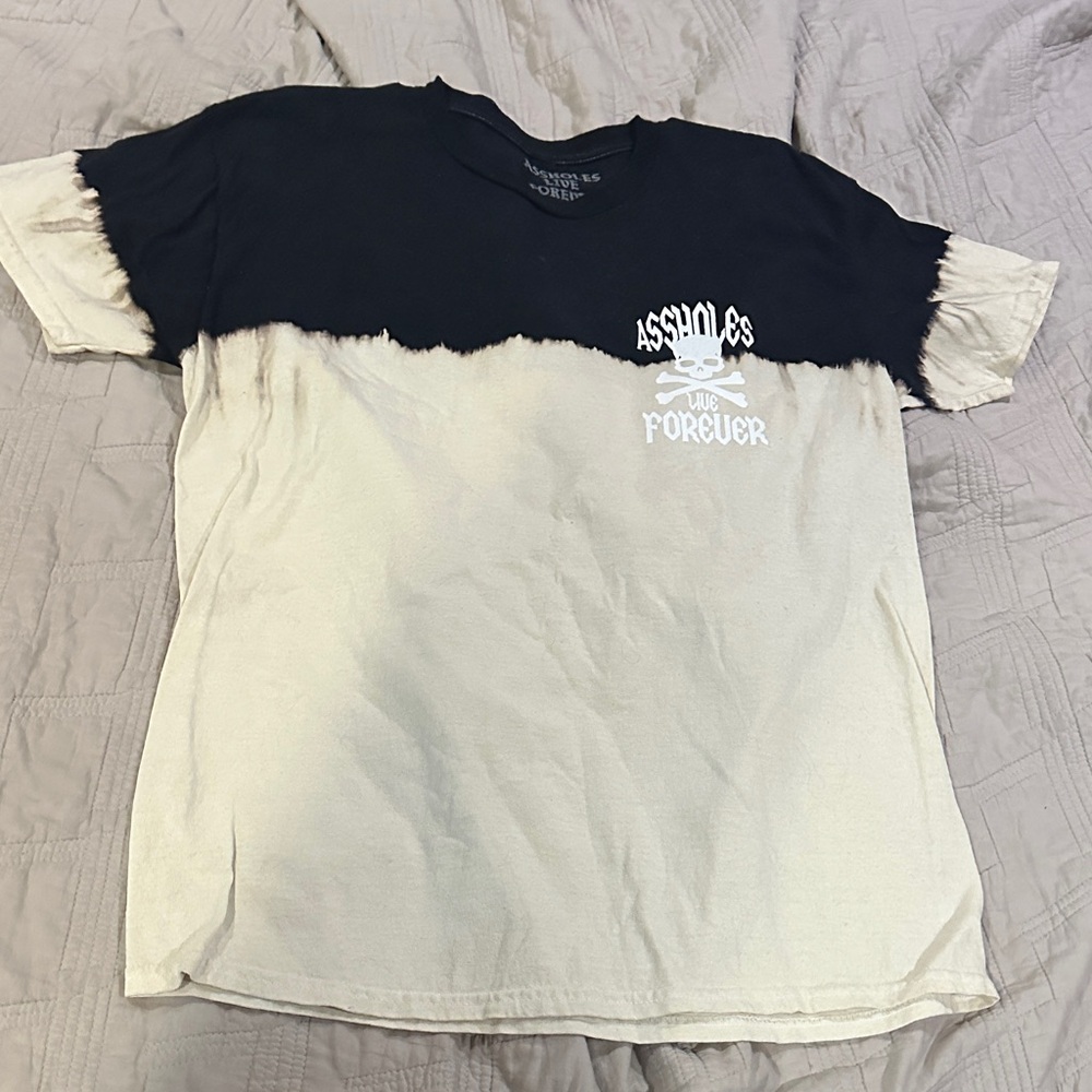 Assholes Live Forever Black and Cream Graphic Tee